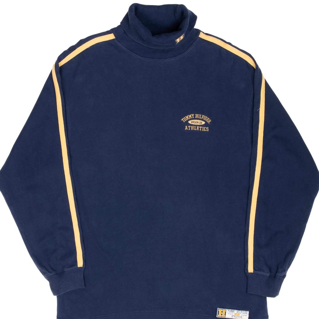 Vintage Tommy Hilfiger Athletics Blue Turtle Neck Long Sleeve Tee Shirt vintage-tommy-hilfiger-athletics-blue-turtle-neck-long-sleeve-tee-shirt