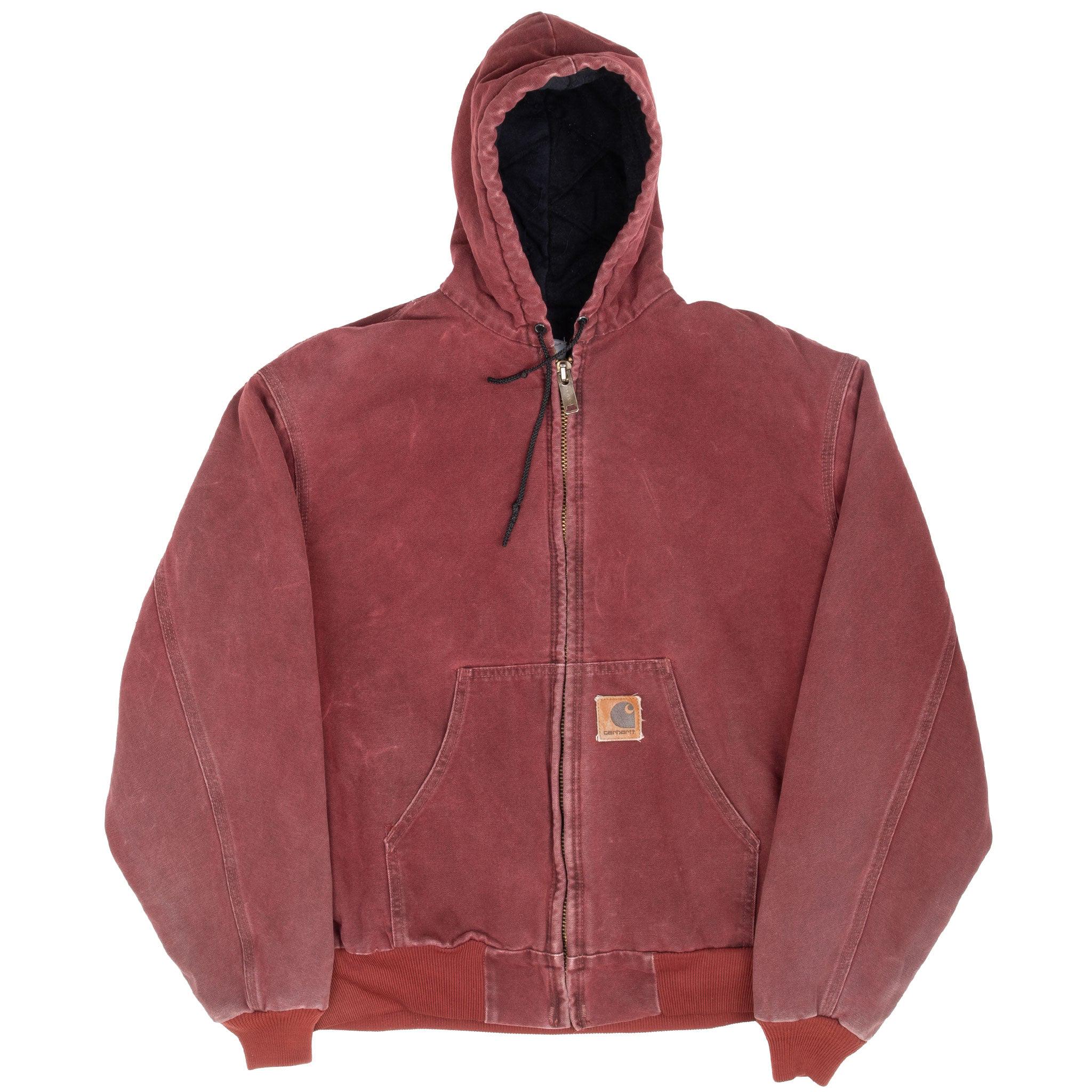 Vintage Carhartt Red Hooded Active Jacket 2000 J168brk Size Large