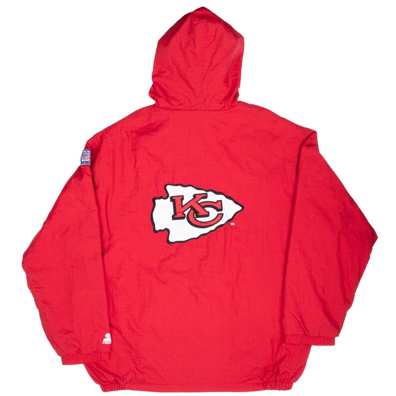Vintage nfl kansas city chiefs starter windbreaker jacket 1990s xl image 3