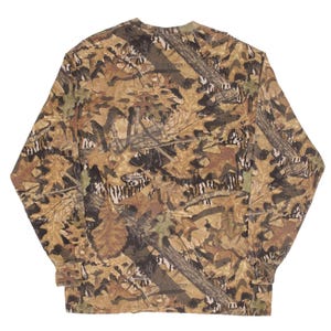 Vintage hunting mossy oak forest floor camo long sleeve pocket tee shirt large image 3