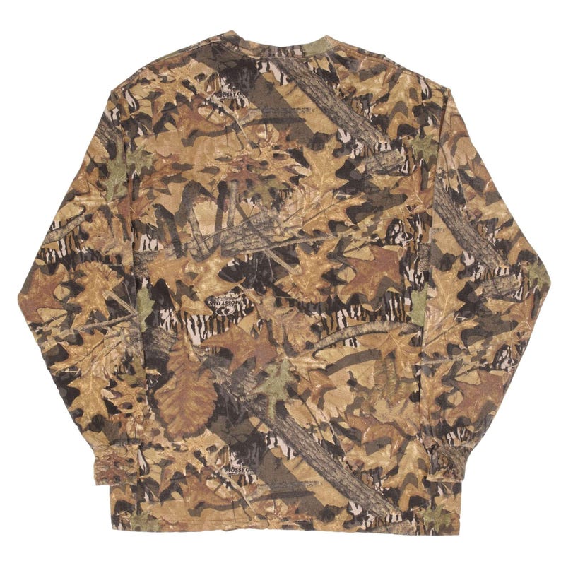 Vintage hunting mossy oak forest floor camo long sleeve pocket tee shirt large image 3