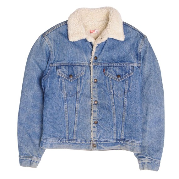Vintage levis sherpa trucker denim jacket 2 pocke… - image 2