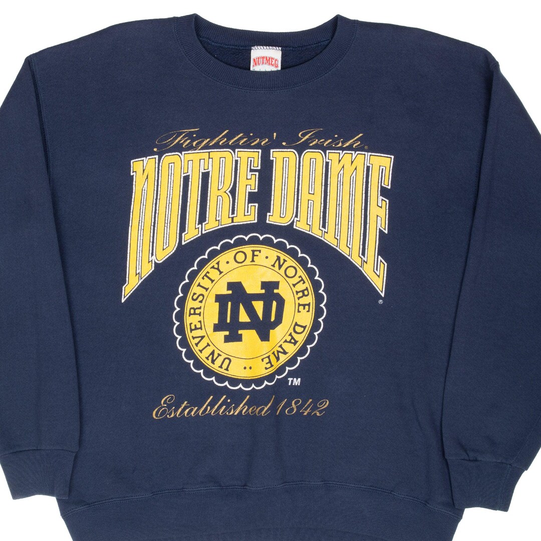 Vintage Ncaa Notre Dame Fighting Irish Sweatshirt 1990s Large Made