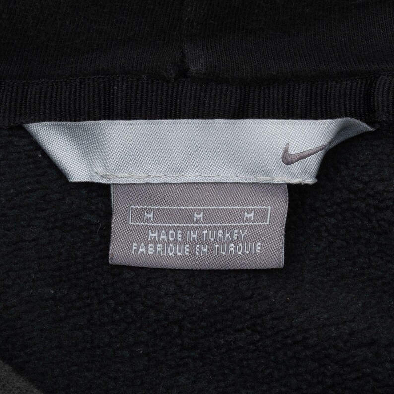 Vintage nike spellout swoosh black hoodie sweatshirt 2000s size medium image 4