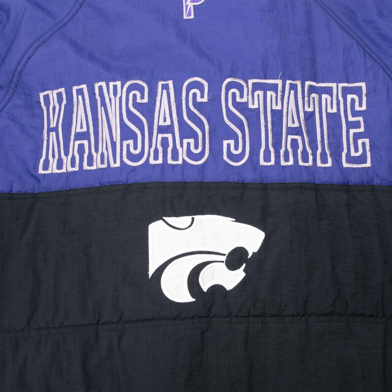 Vintage ncaa kansas city wildcats heavy windbreaker jacket 1990s large image 7