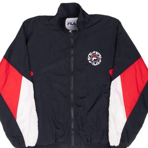Vintage fila black windbreaker jacket 1990s medium immagine 1
