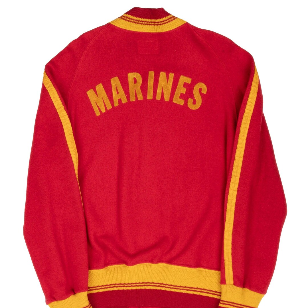Red Usmc Jacket Vintage 1960s Usmc Us Marine Corps Wool Souvenir Training Bomber Jacket ...