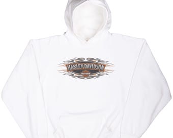 Vintage harley Davidson san marcos California Weiß Hoodie Sweatshirt 2005 XL