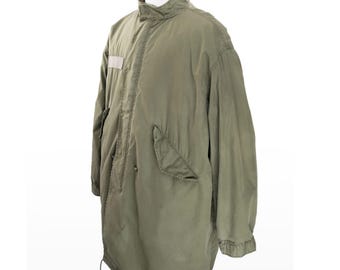 Vintage us army fishtail parka m65 with liner 1988 size large