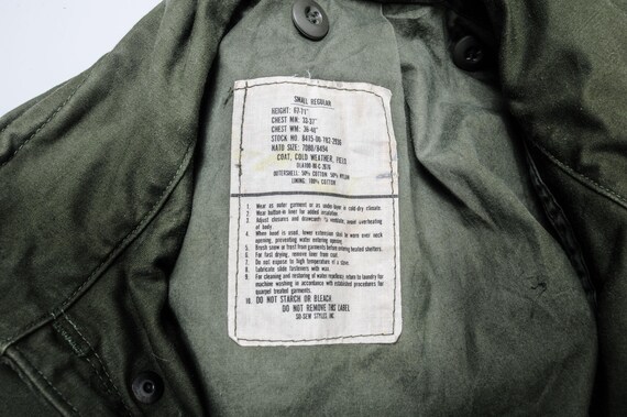 Vintage us army m-1965 m65 field jacket 1980 size… - image 3