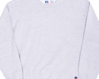 Felpa vintage Russell Athletic grigia pesante anni '90, taglia L, made in USA