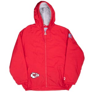 Vintage nfl kansas city chiefs starter windbreaker jacket 1990s xl image 2