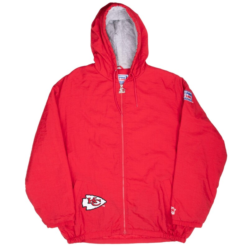 Vintage nfl kansas city chiefs starter windbreaker jacket 1990s xl image 2