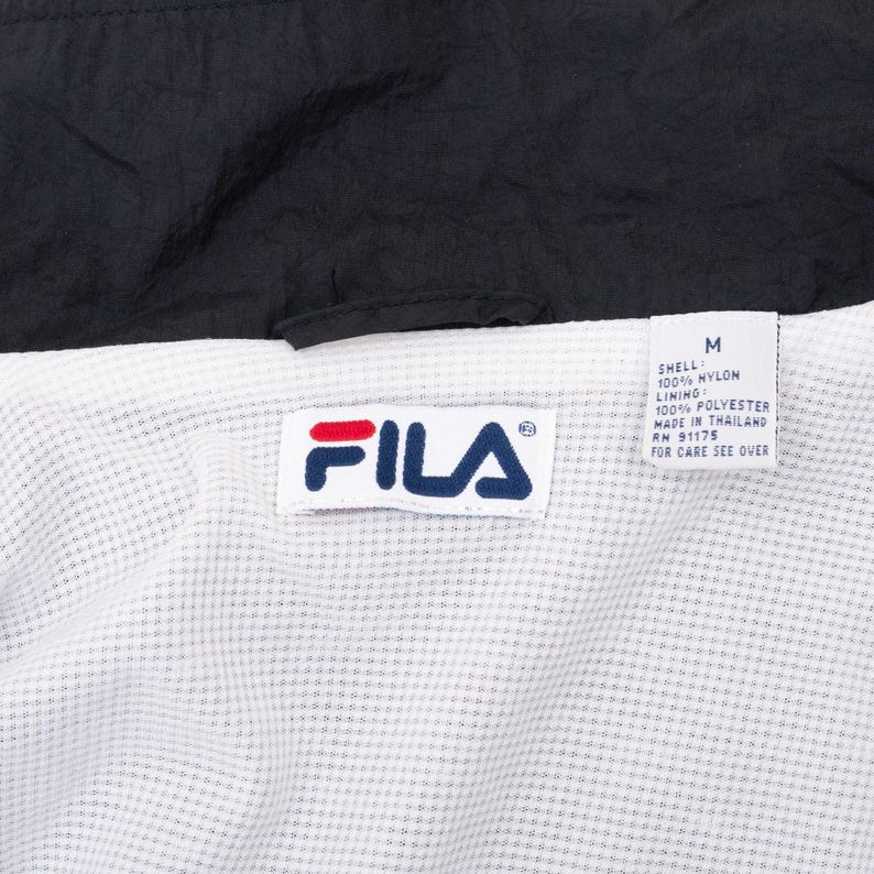 Vintage fila black windbreaker jacket 1990s medium immagine 5
