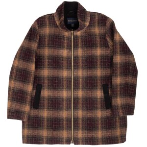 Cappotto/giacca vintage Pendleton in lana a quadri marroni, anni 2000, taglia XL immagine 2