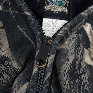 Chaqueta deportiva vintage de camuflaje de hojas y musgo, estilo años 90, talla XL, fabricada en EE. UU. imagen 9