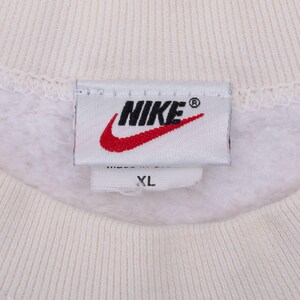 Vintage nike air big center swoosh cream sweatshirt 1990s xl made in usa image 4