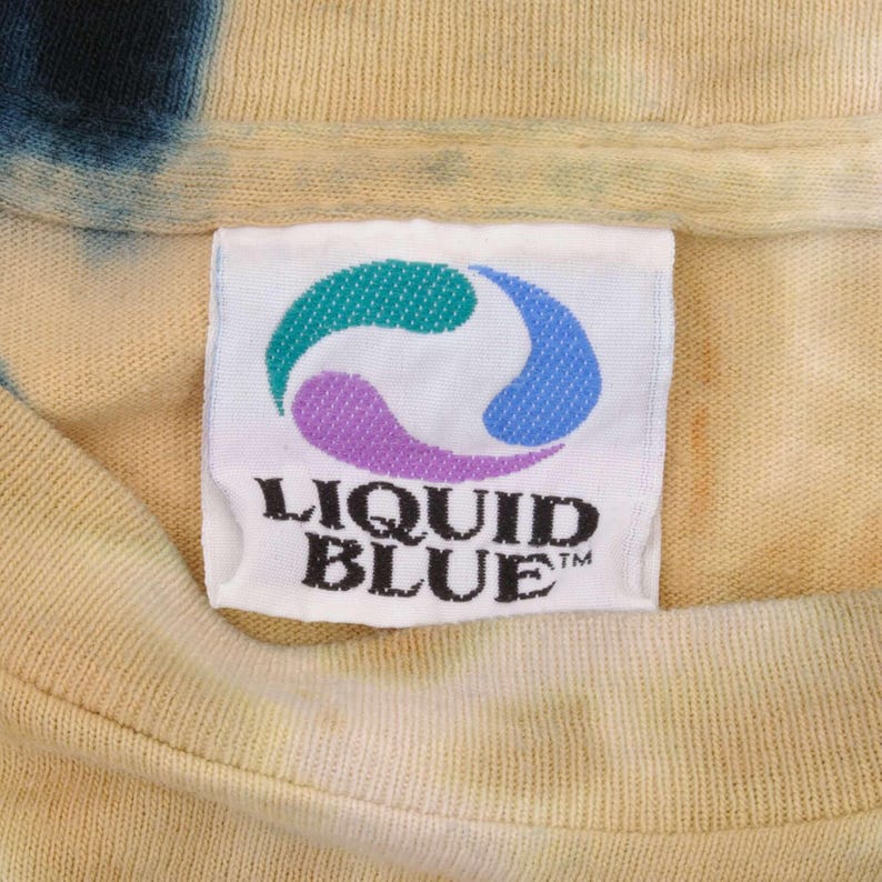 Maglietta vintage tie-dye blu liquido dei New Orleans Saints della NFL, anni '90, taglia L immagine 2