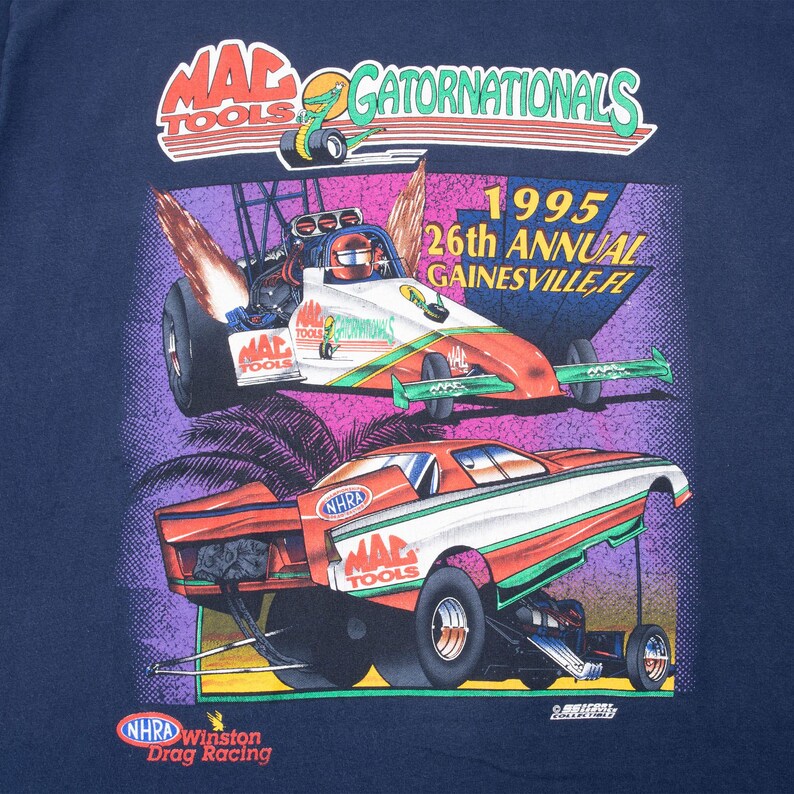 Vintage nhra gator & northwest nationals 1995 tee shirt xl made in usa image 5