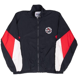 Vintage fila black windbreaker jacket 1990s medium immagine 2
