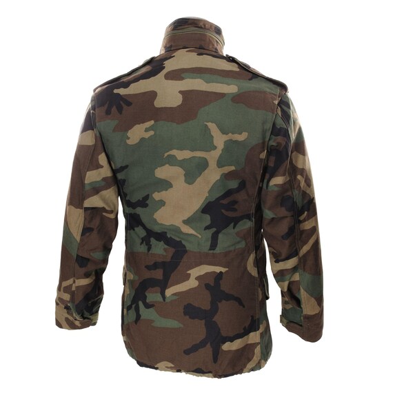 Vintage us army m65 woodland camo field jacket 19… - image 3