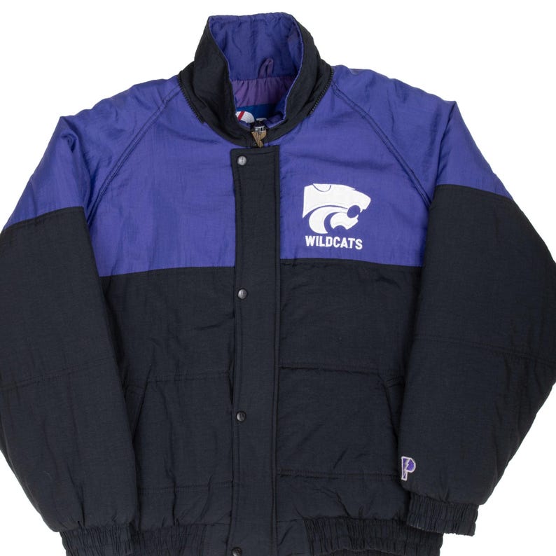Vintage ncaa kansas city wildcats heavy windbreaker jacket 1990s large image 1