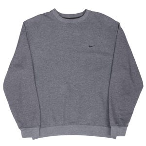 Vintage nike classic swoosh dark grey sweatshirt 2000s large image 2
