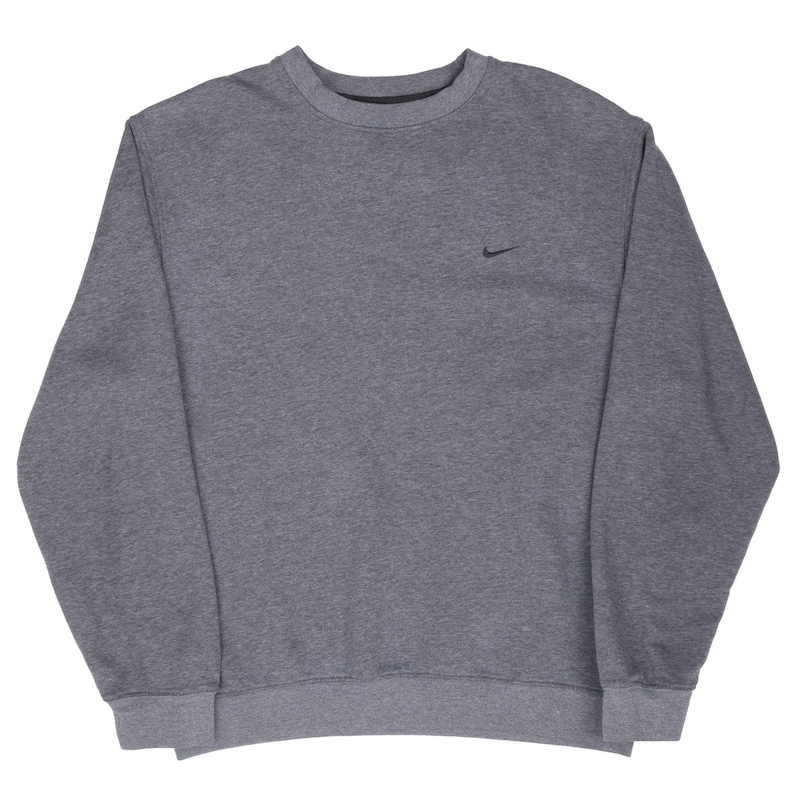Vintage nike classic swoosh dark grey sweatshirt 2000s large image 2