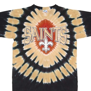 Maglietta vintage tie-dye blu liquido dei New Orleans Saints della NFL, anni '90, taglia L immagine 1
