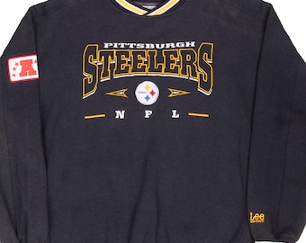 Sudadera vintage de los Pittsburgh Steelers de la NFL, bordada, de los años 90, talla 2XL