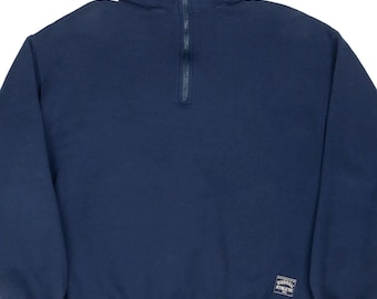 Vintage russell athletic navy blue quarter zip sweatshirt 1990s large made usa