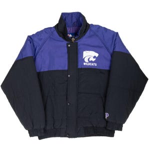 Vintage ncaa kansas city wildcats heavy windbreaker jacket 1990s large image 2