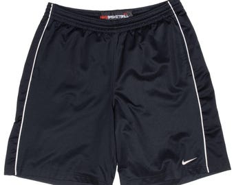 Short de basketball Nike vintage noir avec logo virgule 2000s large