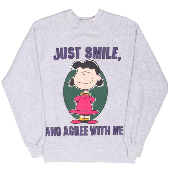 Vintage Snoopy Lucy Van Pelt Sweatshirt 1990s Medium Made in Usa
