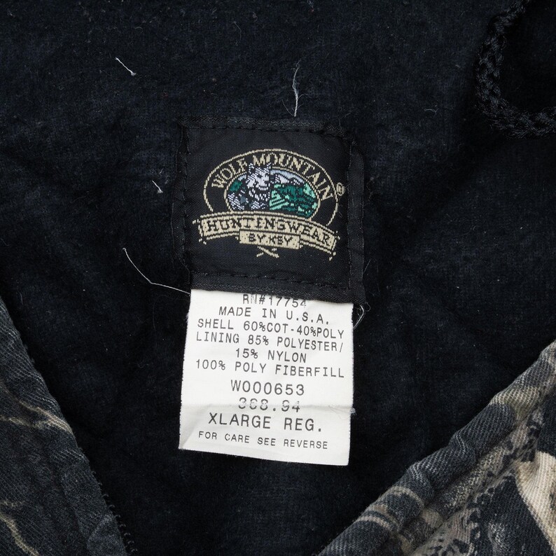 Chaqueta deportiva vintage de camuflaje de hojas y musgo, estilo años 90, talla XL, fabricada en EE. UU. imagen 7