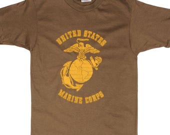 Maglietta vintage USMC United States Marine Corps 1986, taglia piccola, realizzata negli USA, numero civico