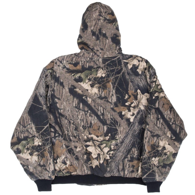 Chaqueta deportiva vintage de camuflaje de hojas y musgo, estilo años 90, talla XL, fabricada en EE. UU. imagen 5