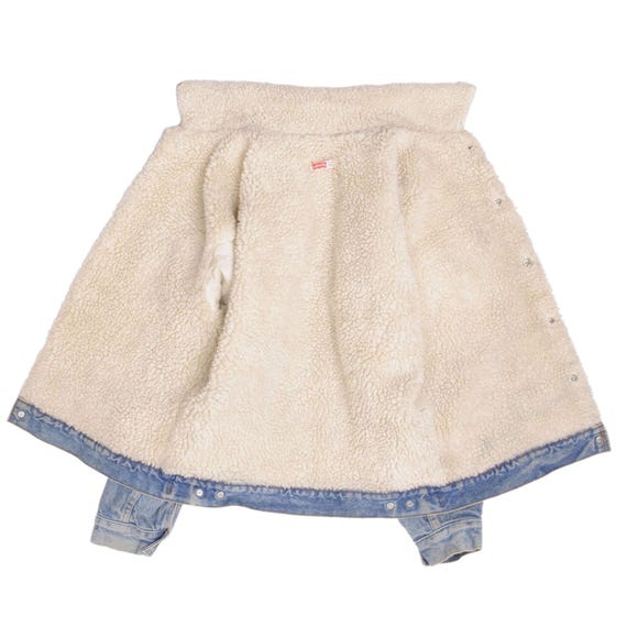Vintage levis sherpa trucker denim jacket 2 pocke… - image 9