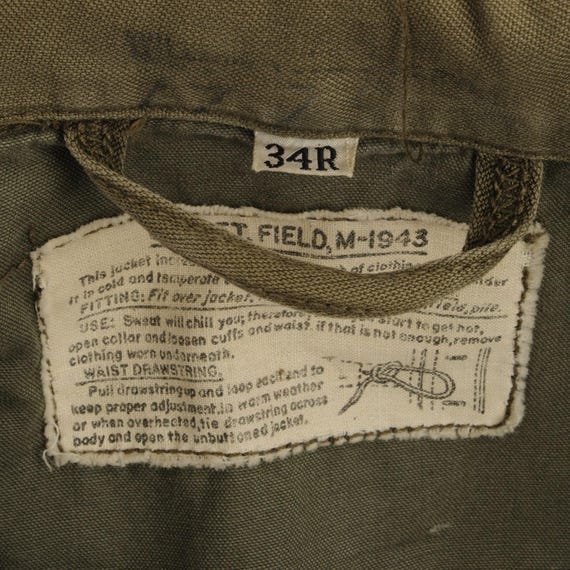Vintage us army m-1943 m43 field jacket 1940s ww2… - image 4