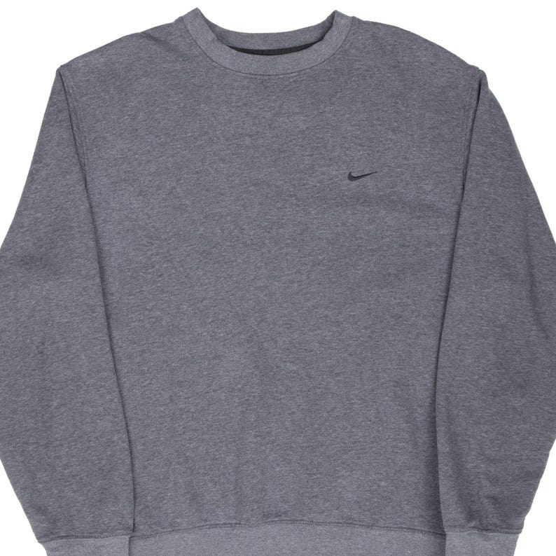 Vintage nike classic swoosh dark grey sweatshirt 2000s large image 1