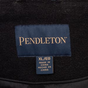 Cappotto/giacca vintage Pendleton in lana a quadri marroni, anni 2000, taglia XL immagine 4