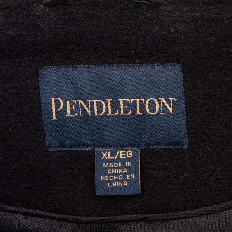Cappotto/giacca vintage Pendleton in lana a quadri marroni, anni 2000, taglia XL immagine 4