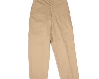 1960s US Army Military Cotton Twill Khaki Work Pants | Vintage