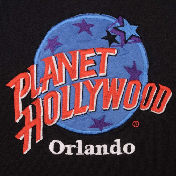 90'S PLANET HOLLYWOOD Advertising T-shirt, Made in USA, Men's L size, Vintage cotton Charcoal Vintage Second Hand