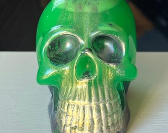 Unique handmade Glow in the Dark Resin Skull