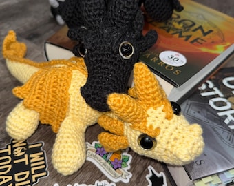 Mini Dragon Crochet Plush : Fourth Wing Tairn and Andarna