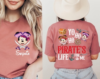Personalized Mickey and Minnie Mouse Pirate Shirt, Disney Cruise Trip
