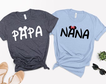 Disney Nana Papa T-Shirt, Mickey Mouse Family Trip Shirts