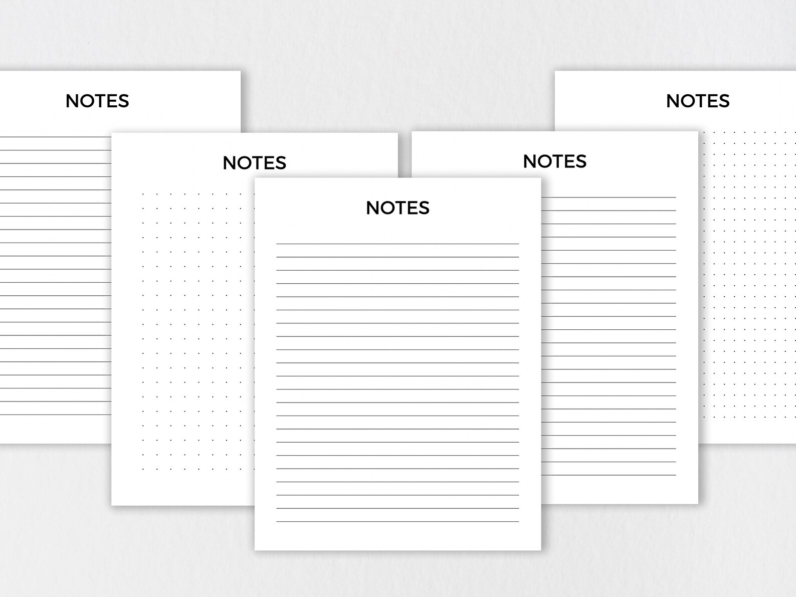 Lined &amp; Dotted Page Template, Canva Printable Stationery Template ...