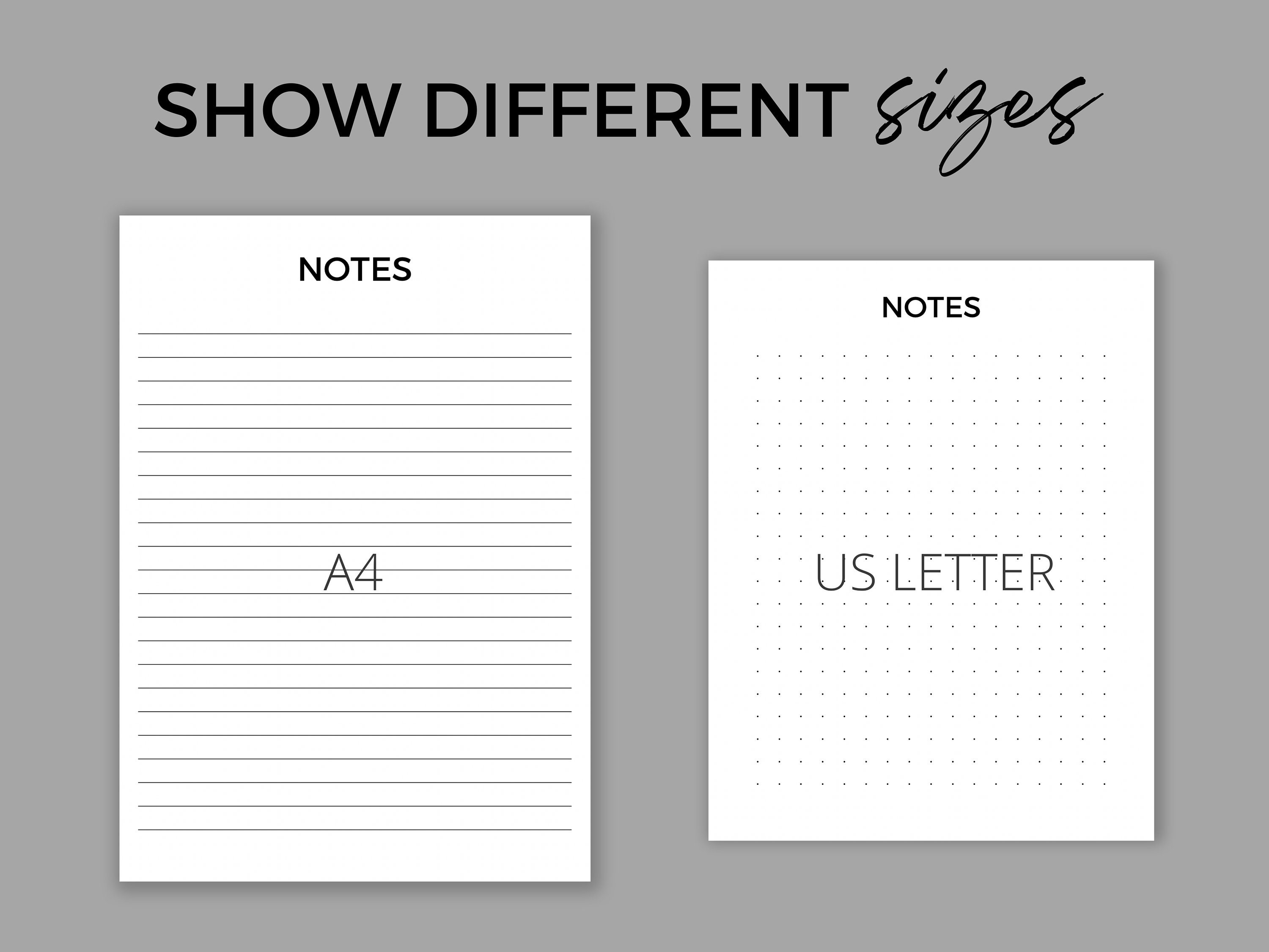 Lined &amp; Dotted Page Template, Canva Printable Stationery Template ...